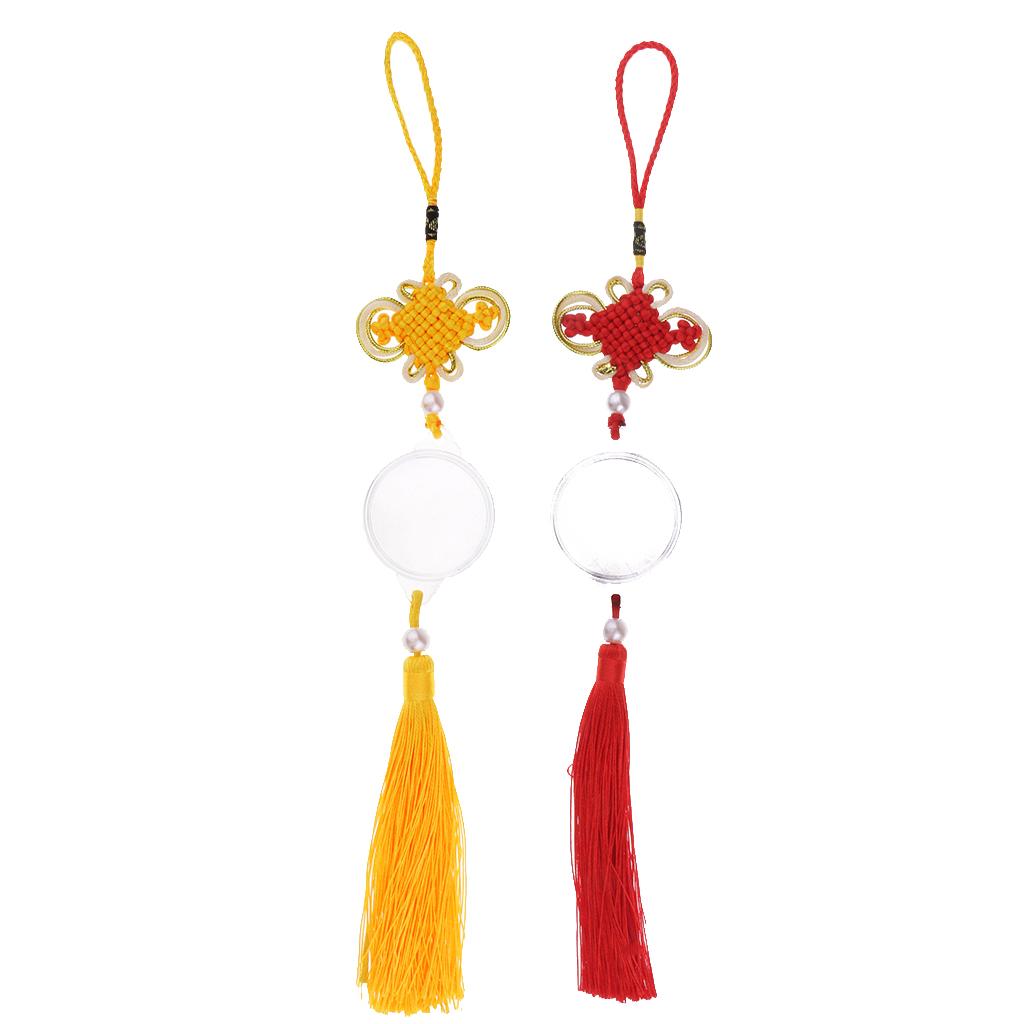 Chinese Knot Fengshui Fortune Car Hanging Pendant Home Decoration Yellow