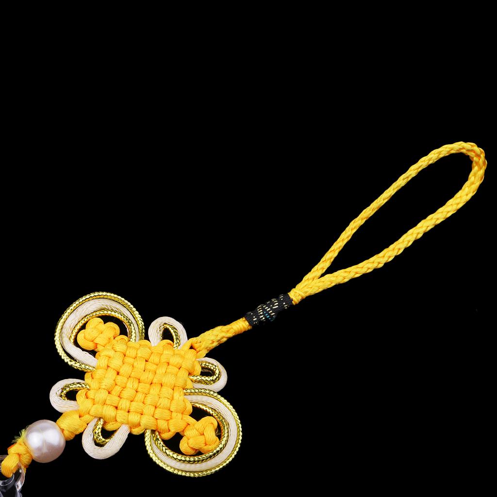 Chinese Knot Fengshui Fortune Car Hanging Pendant Home Decoration Yellow