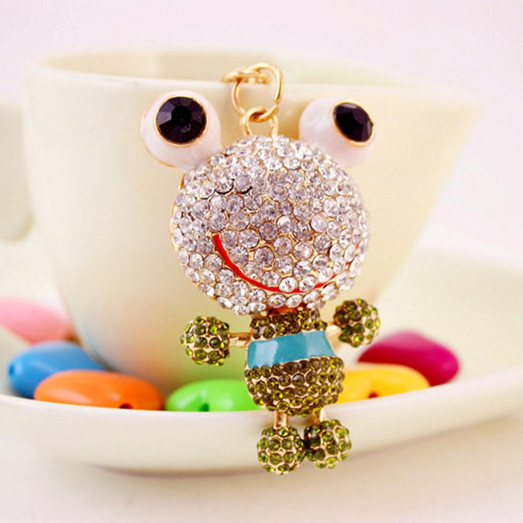 Cute Frog Cystal KeyChain Charm Pendant Car Key Bag Chain Keyring Green