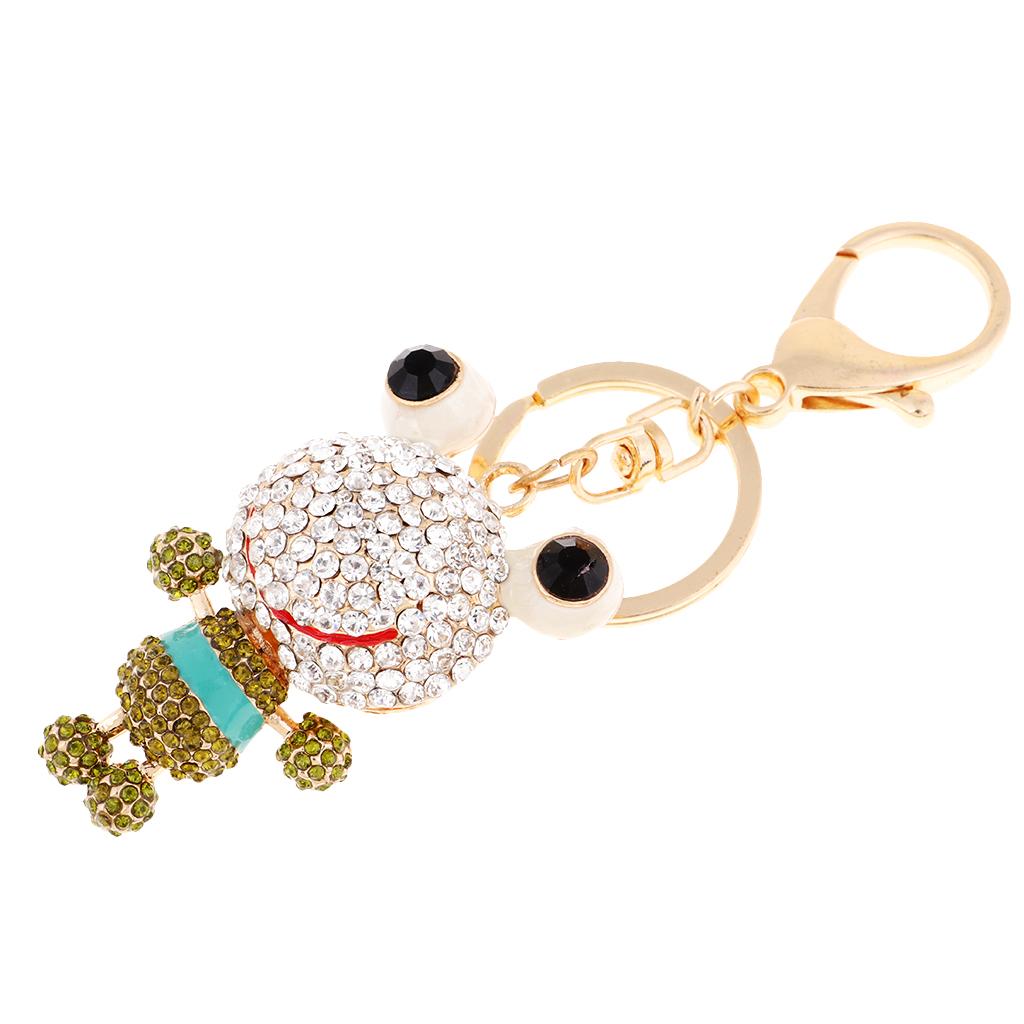 Cute Frog Cystal KeyChain Charm Pendant Car Key Bag Chain Keyring Green