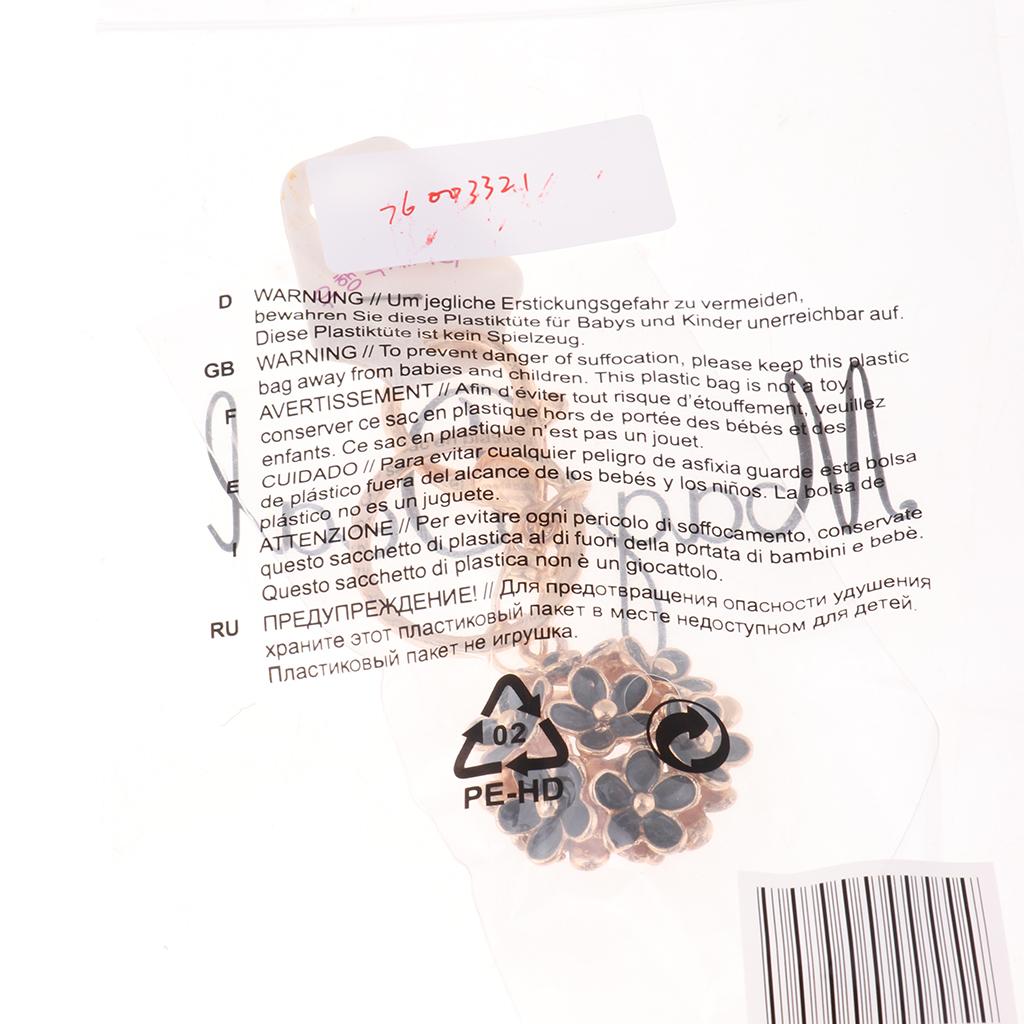 Fashion Enamel Five leaves Flower Keychain Ring Holder Charm Gift Black