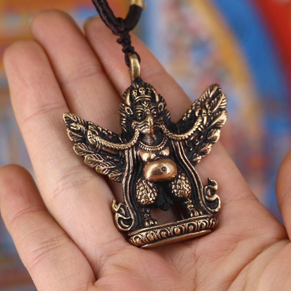 Tibetan Buddhism Pure Copper Golden-winged Bird Pendant Handcrafts in Nepal