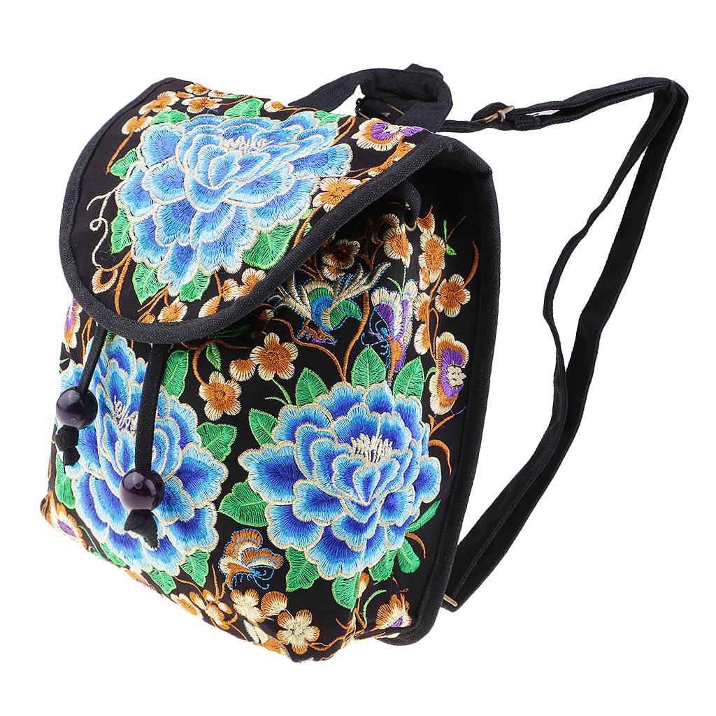 Vintage National Style Ethnic Women Backpack Embroidery Travel Rucksack 6