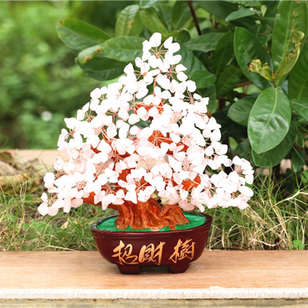Crystal Money Tree Ornament Chinese Myth Lucky Charm Craft Home Decoration D