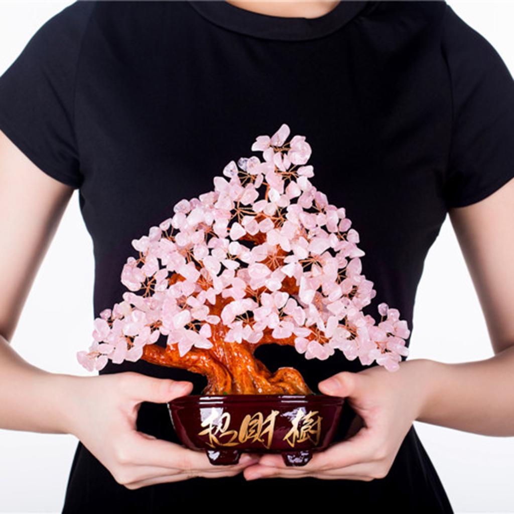 Crystal Money Tree Ornament Chinese Myth Lucky Charm Craft Home Decoration D