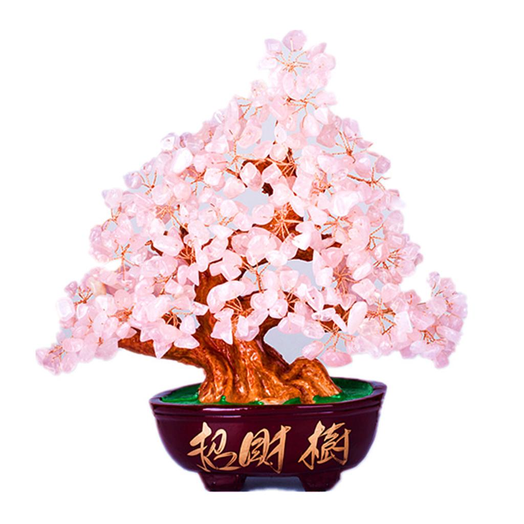 Crystal Money Tree Ornament Chinese Myth Lucky Charm Craft Home Decoration D