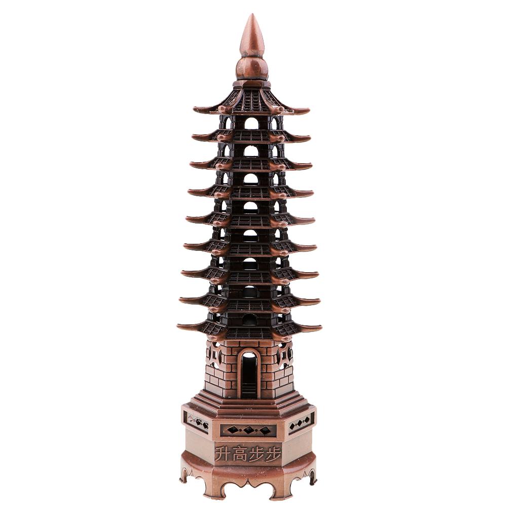 7'' Chinese Fengshui Pagoda of Cultural Prosperity Wenchang Tower Copper