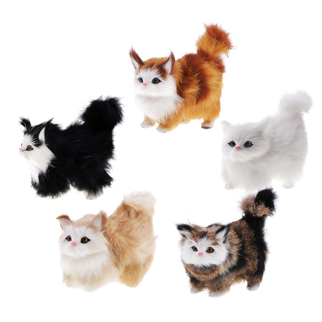 Simulation Cats Plush Stuffed Animal Home Decor Kids Birthday Gift Gray