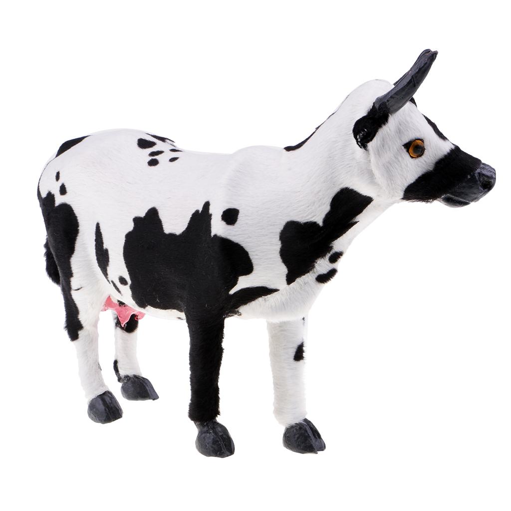 Simulation Cow Farm Zoo Animal Model Figurine Home Decor Kids Toy 25x8x18cm