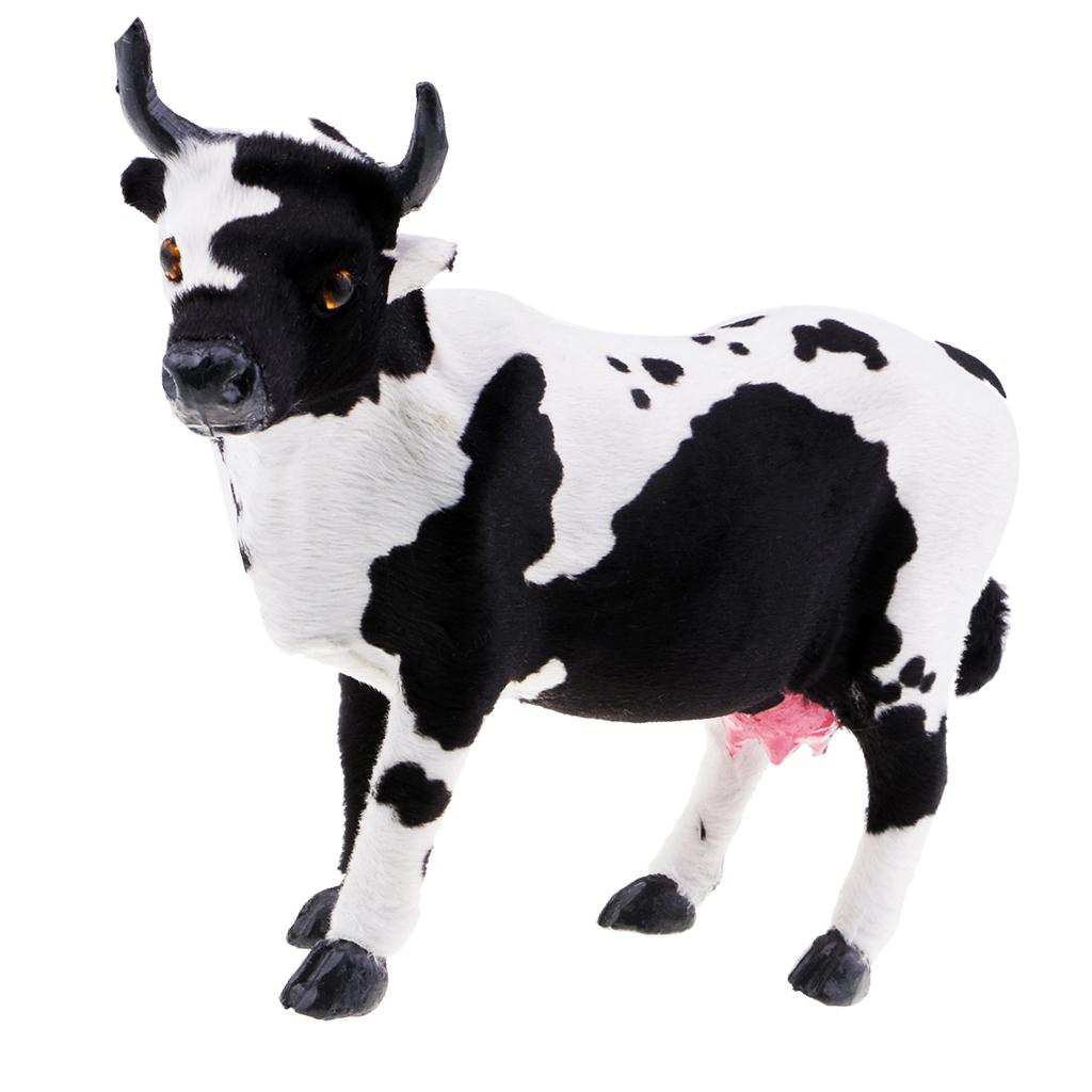 Simulation Cow Farm Zoo Animal Model Figurine Home Decor Kids Toy 25x8x18cm
