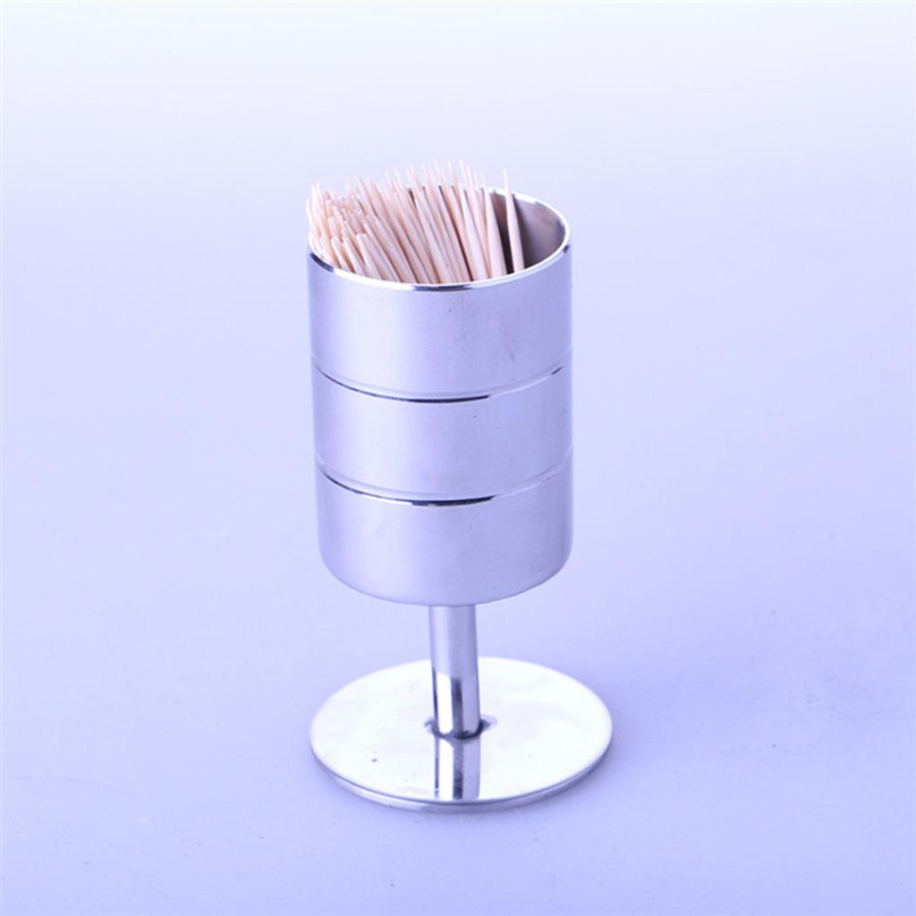 Stainless Steel Toothpick Swab Fruit Fork Holder Container Box Kitchen Decor