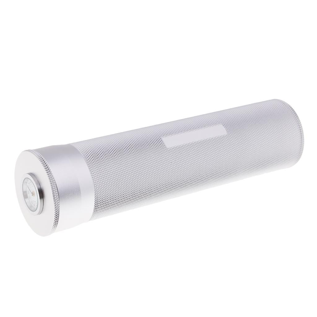 Aluminium Alloy Cigar Tube Case Humidor With Humidifier Hygrometer Silver