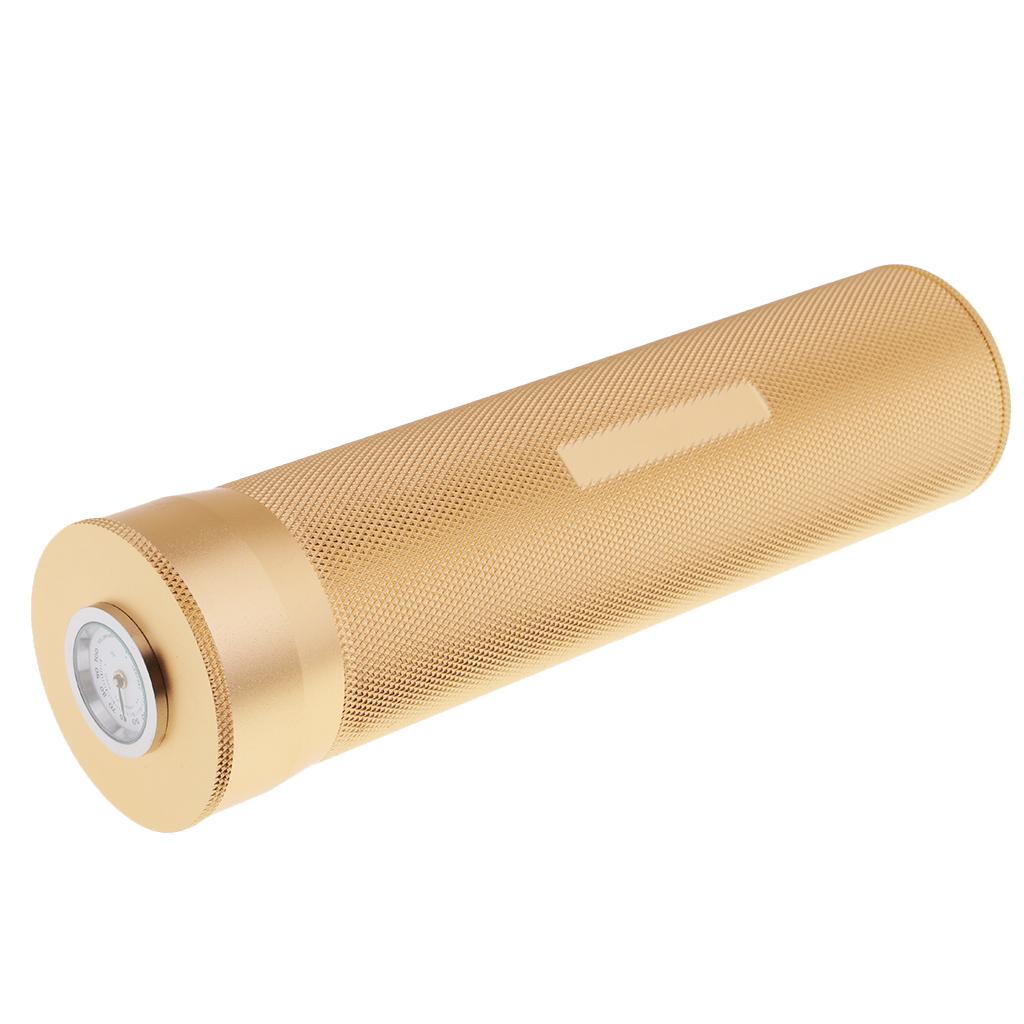 Aluminium Alloy Cigar Tube Case Humidor With Humidifier Hygrometer Gold