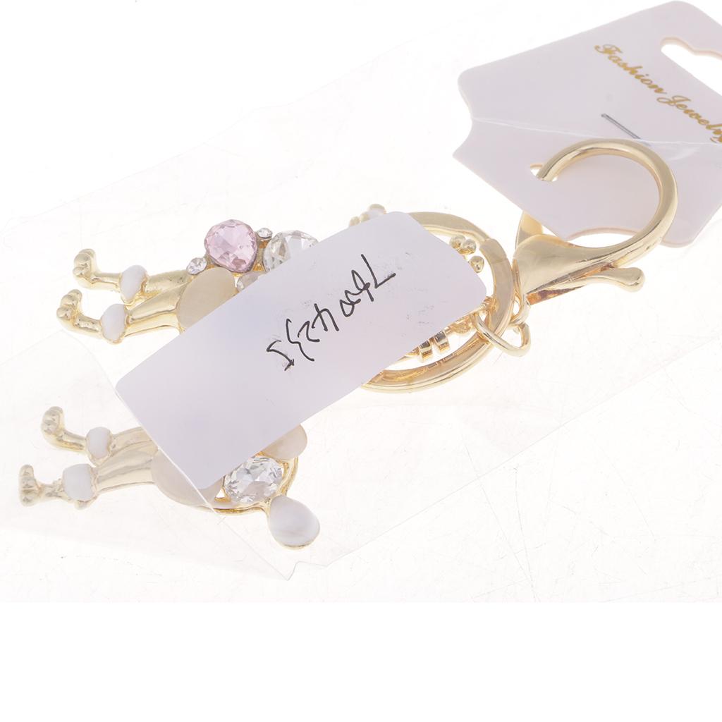Fashion Acrylic Rhinestone Crown Royal Dog Pendant Handbag Key Chain Decors