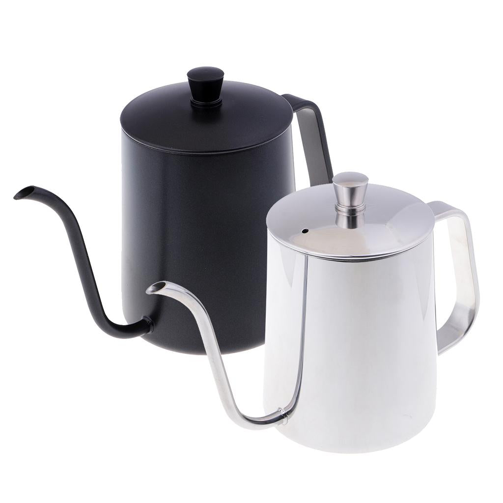 650ml Capacity Stainless Steel Gooseneck Drip Kettle Pot for Coffee & Tea Silver