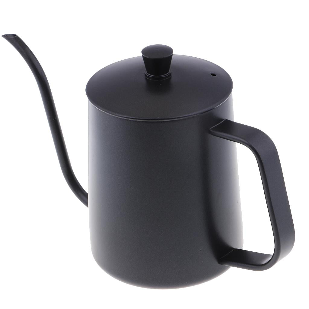 650ml Capacity Stainless Steel Gooseneck Drip Kettle Pot for Coffee & Tea Black