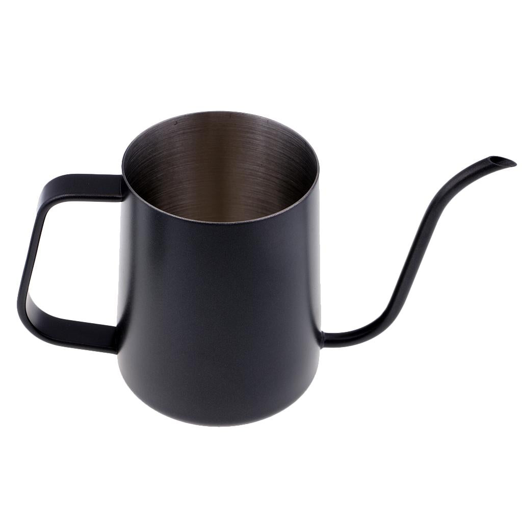 650ml Capacity Stainless Steel Gooseneck Drip Kettle Pot for Coffee & Tea Black