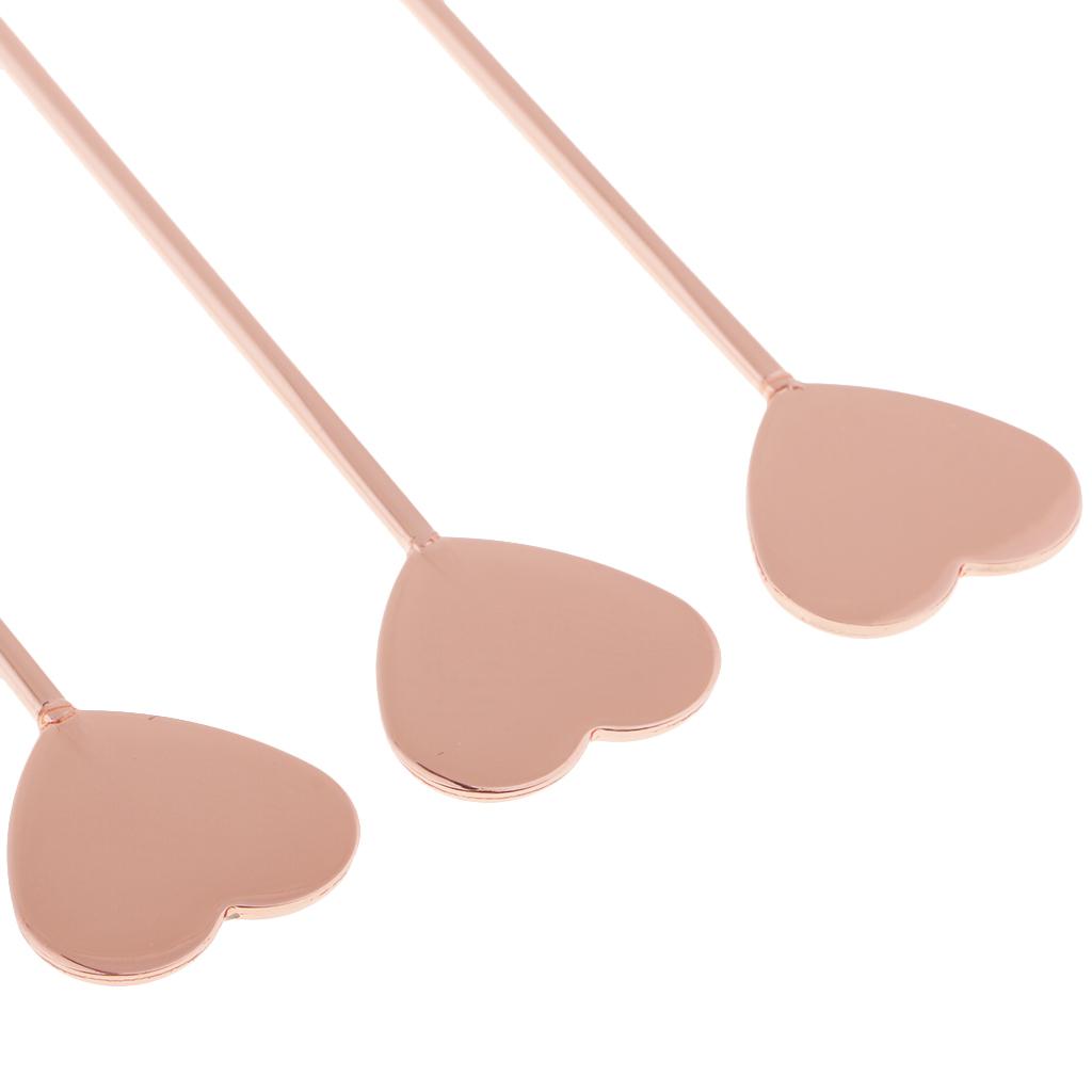 3pcs Stainless Steel Coffee Beverage Stirrers Cocktail Drink Swizzle Stick Copper