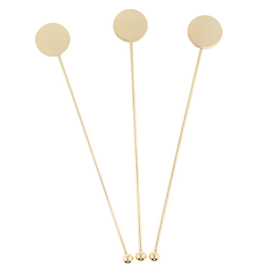 Stainless Steel Coffee Beverage Stirrer Cocktail Swizzle Sticks Gold