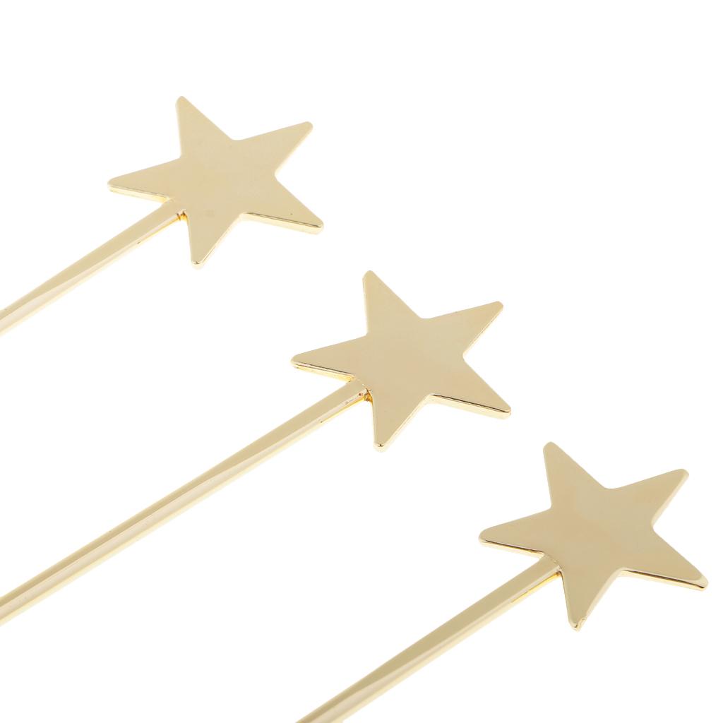 3 Pieces Stainless Steel Coffee Beverage Stirrers Cocktail Swizzle Stick B