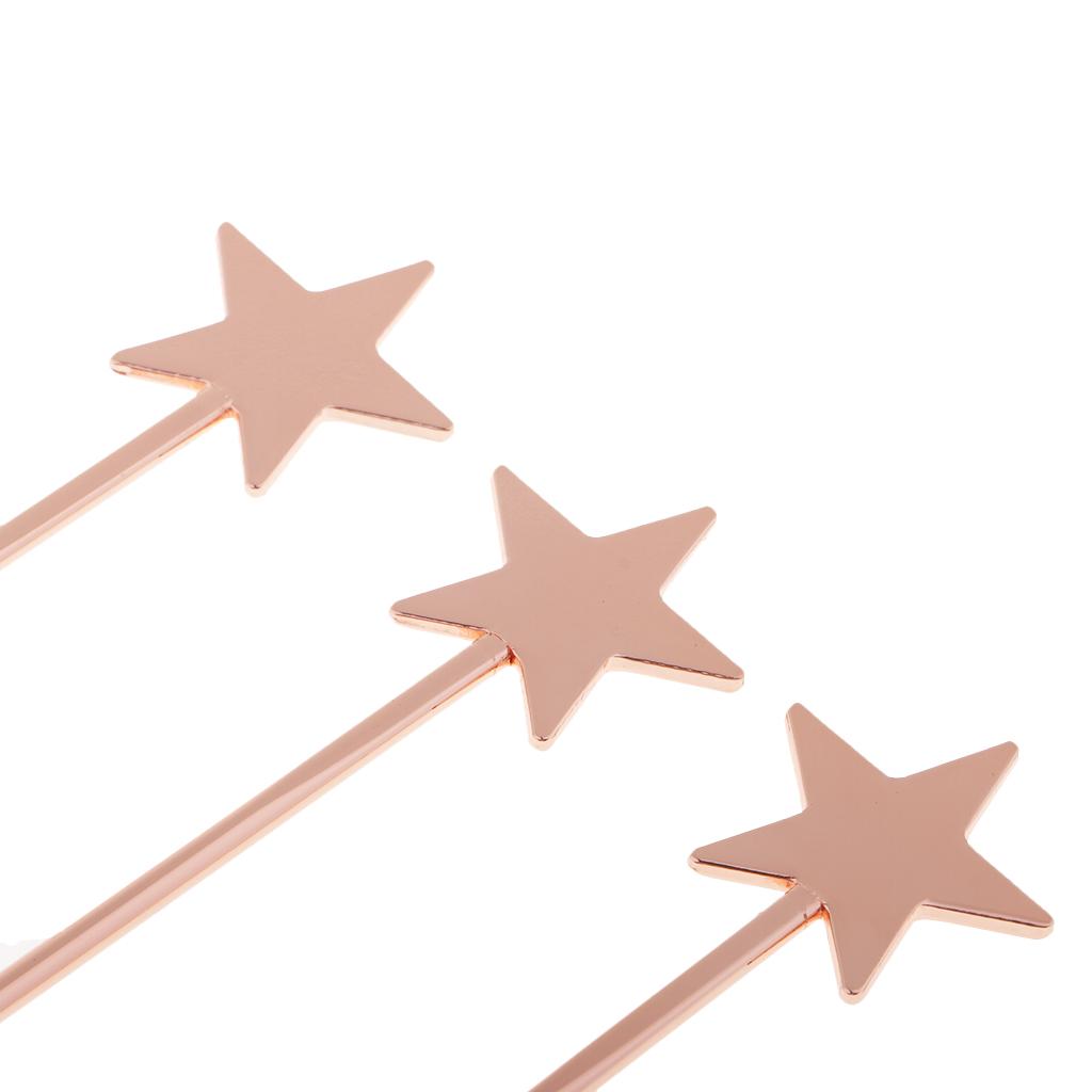 3 Pieces Stainless Steel Coffee Beverage Stirrers Cocktail Swizzle Stick C