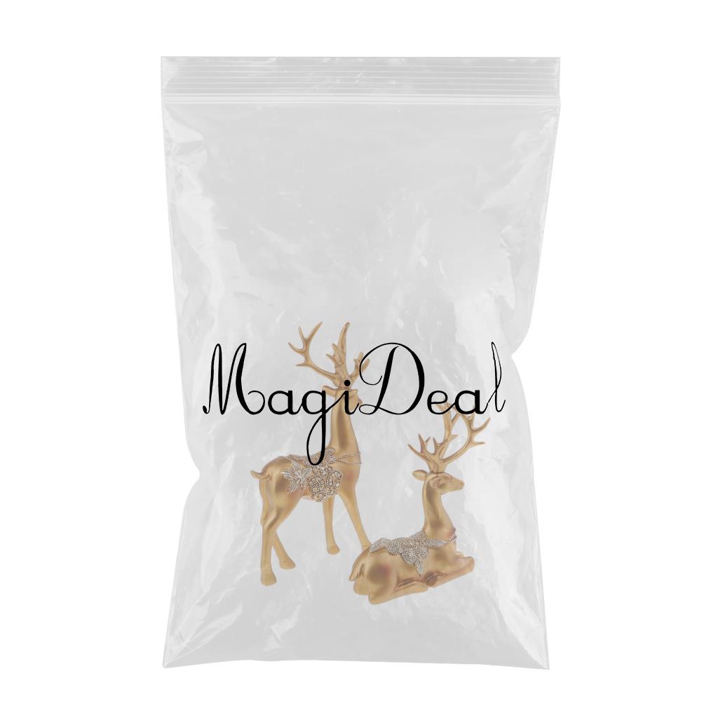 Creative Home Decoration Resin Couples Elk Deer Miniatures Figurine Model Gold