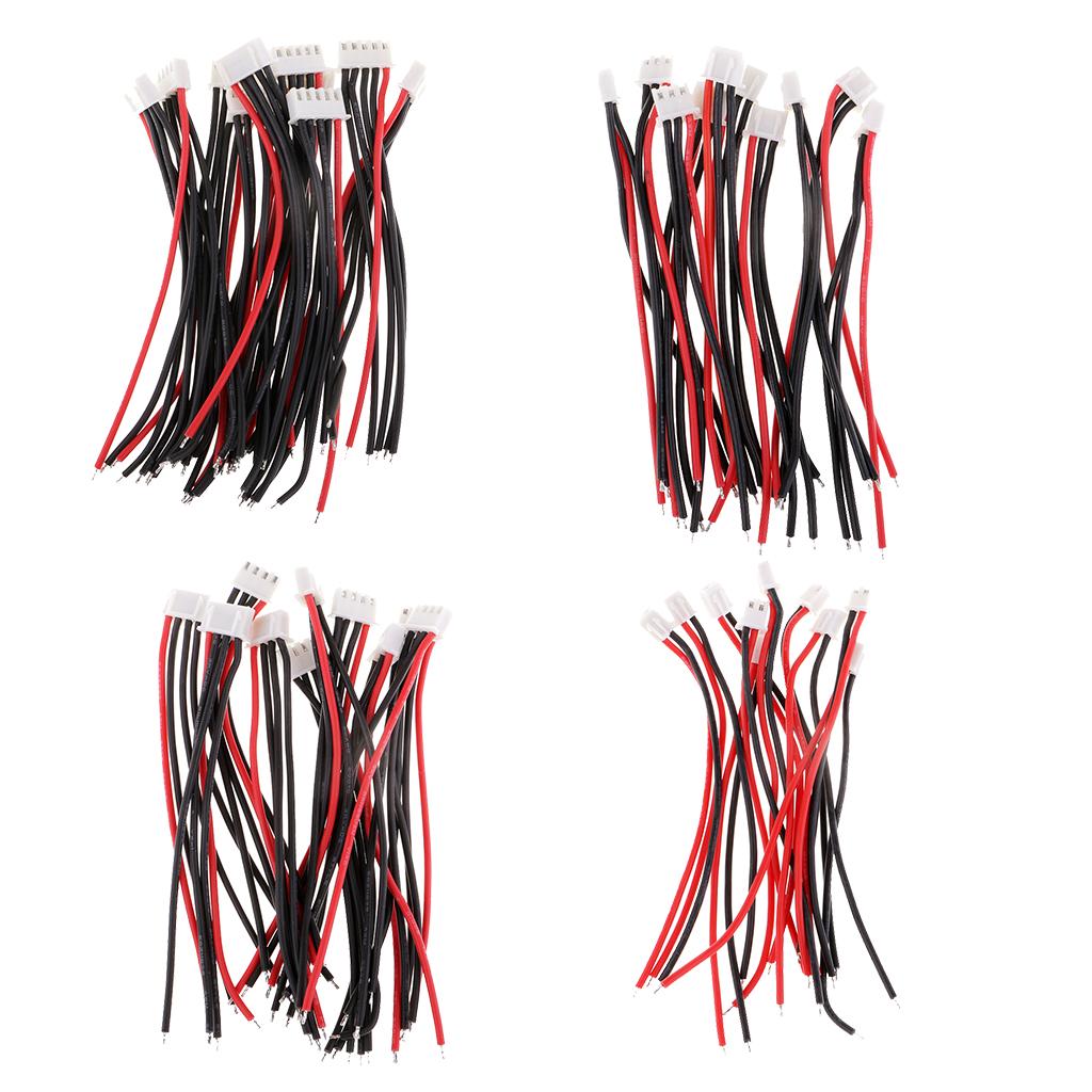 40x Silicone JST-XH Balance Cables 1S 2S 3S 4S for Lipo Lithium Battery 10cm