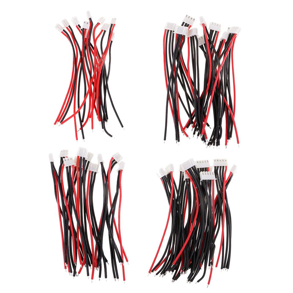 40x Silicone JST-XH Balance Cables 1S 2S 3S 4S for Lipo Lithium Battery 10cm
