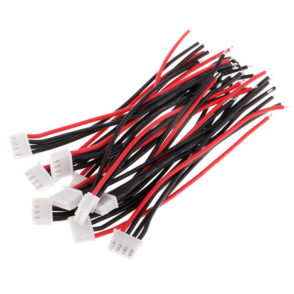 40x Silicone JST-XH Balance Cables 1S 2S 3S 4S for Lipo Lithium Battery 10cm