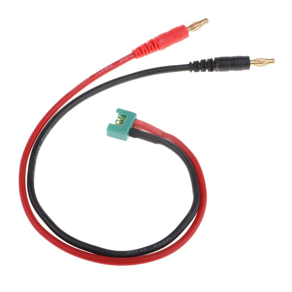 MPX Male Plug to 4mm Banana Plugs Battery Charge Cable Wire for TRX4