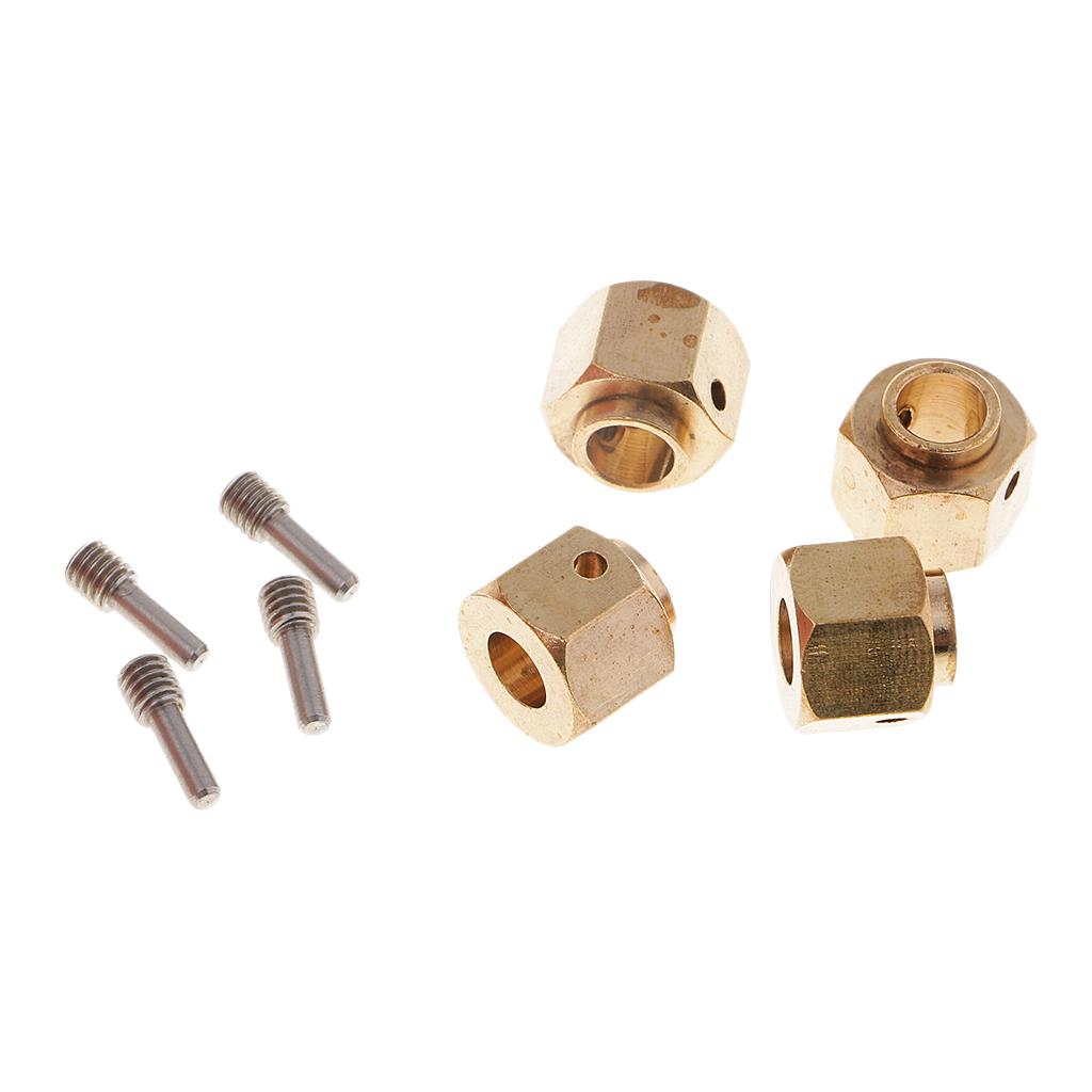 4 Pieces Hex Wheel Hubs Hexagonal Adapter for TRX4 RC Crawler 9mm
