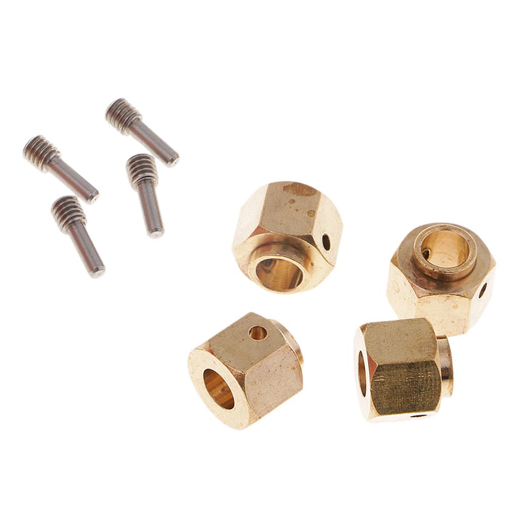 4 Pieces Hex Wheel Hubs Hexagonal Adapter for TRX4 RC Crawler 9mm