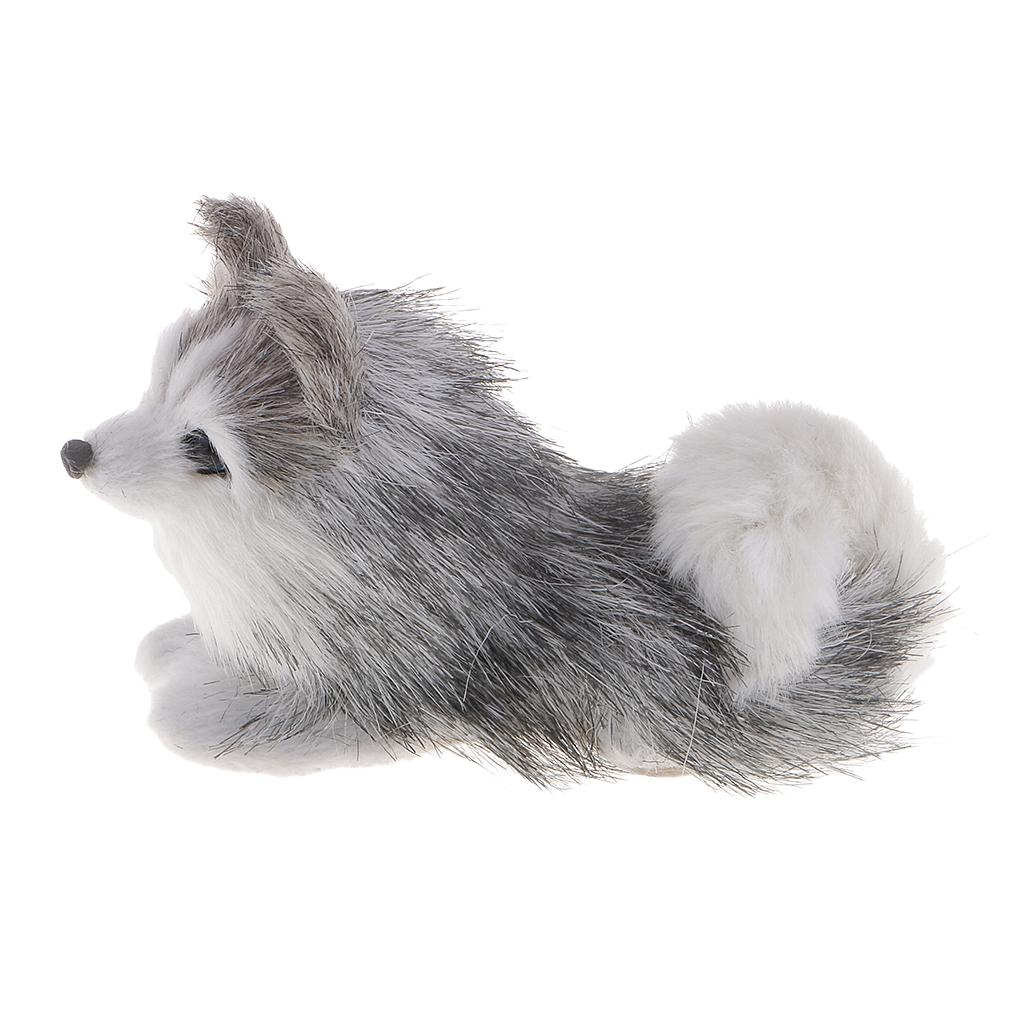 Simulation Dog Figurine Sculpture Statues for Home Crafts Lie Huskie