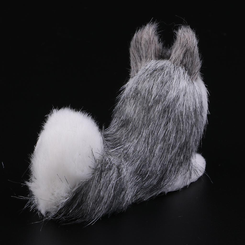 Simulation Dog Figurine Sculpture Statues for Home Crafts Lie Huskie