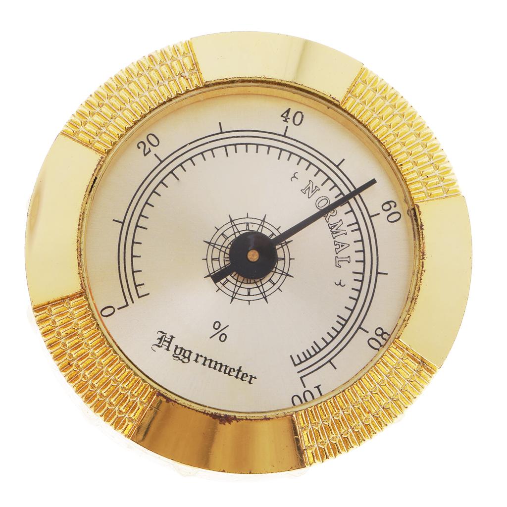 High Accuracy Round Gold Frame Hygrometer for Cigar Humidor