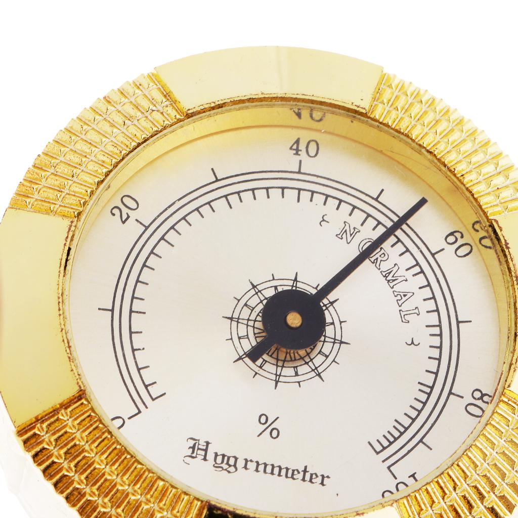 High Accuracy Round Gold Frame Hygrometer for Cigar Humidor