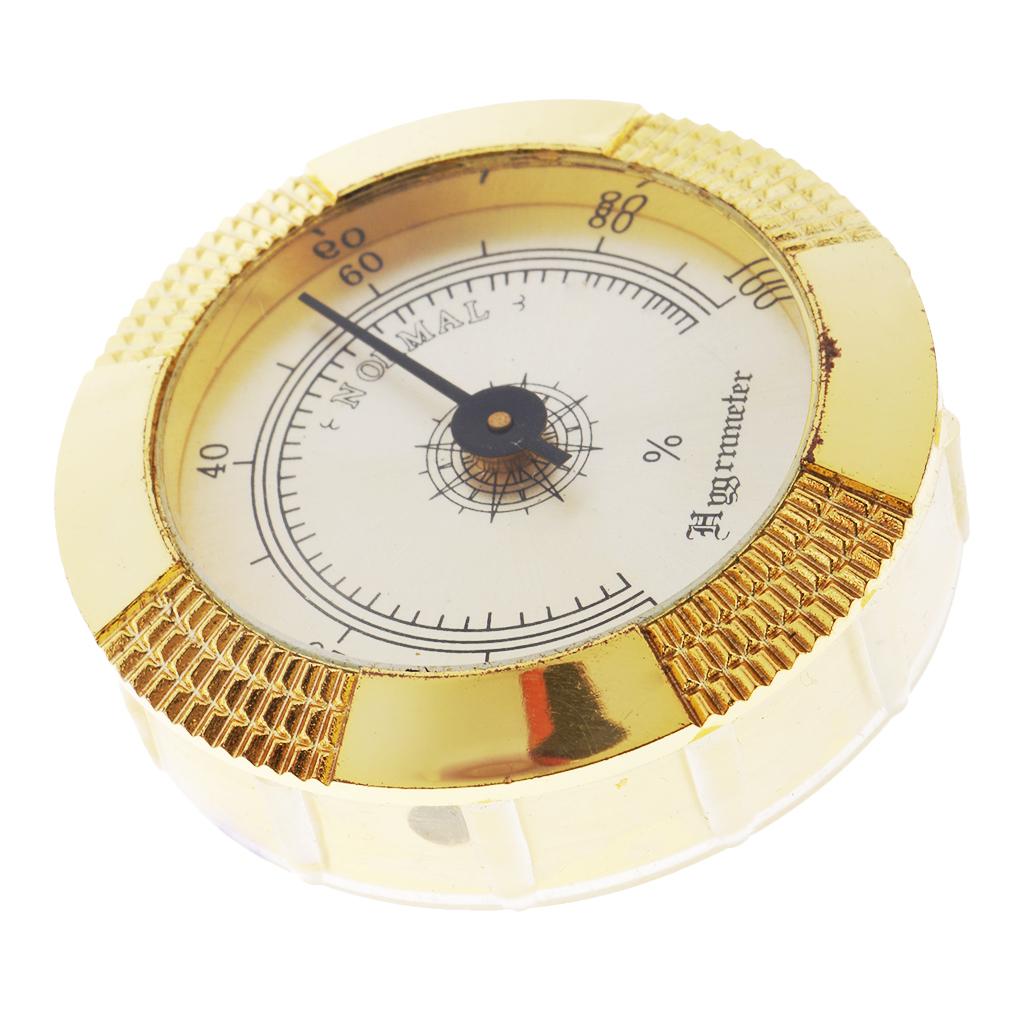 High Accuracy Round Gold Frame Hygrometer for Cigar Humidor