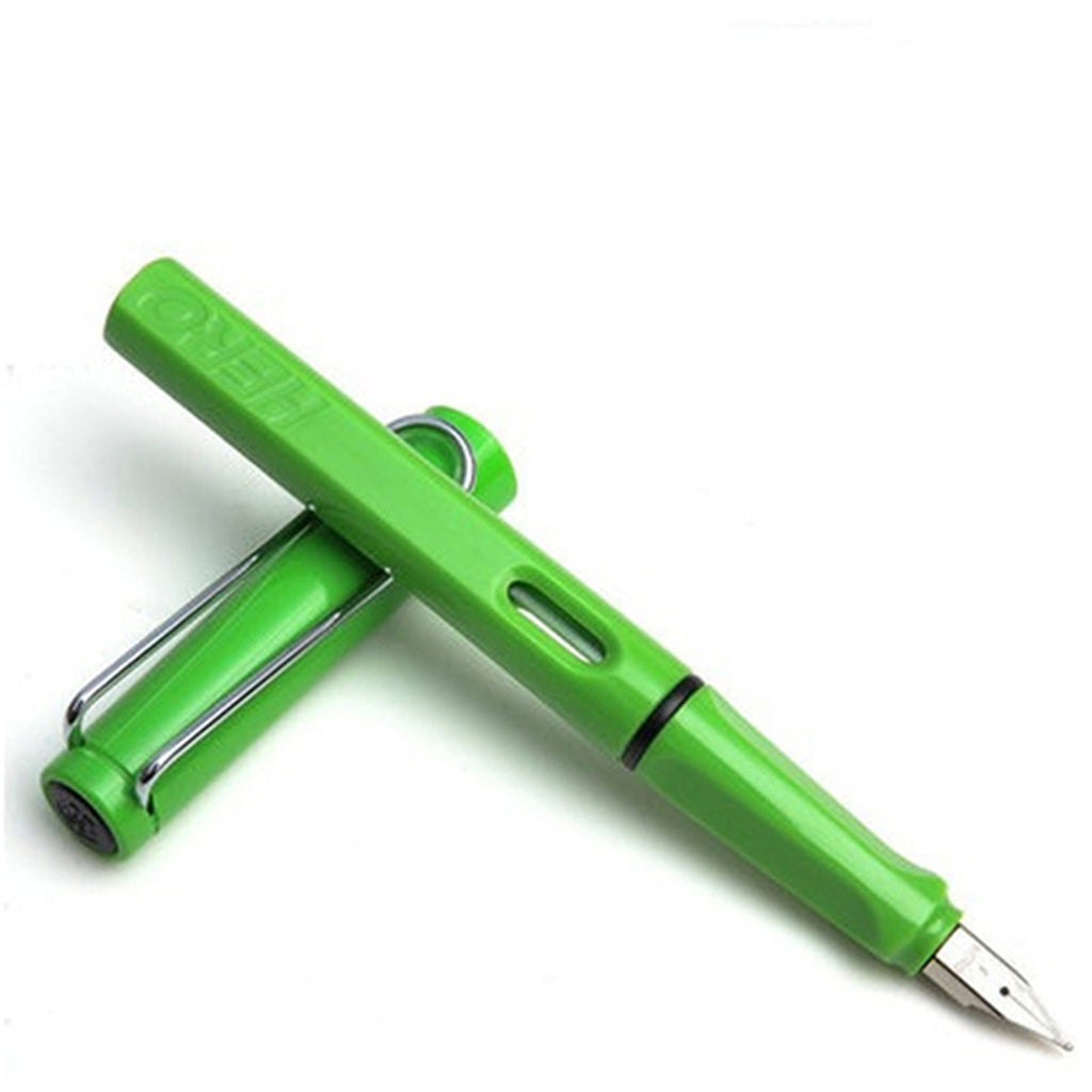 Fountain Pen 0.5mm 0.38mm Nib with Ink Refill Office School Stationery Green