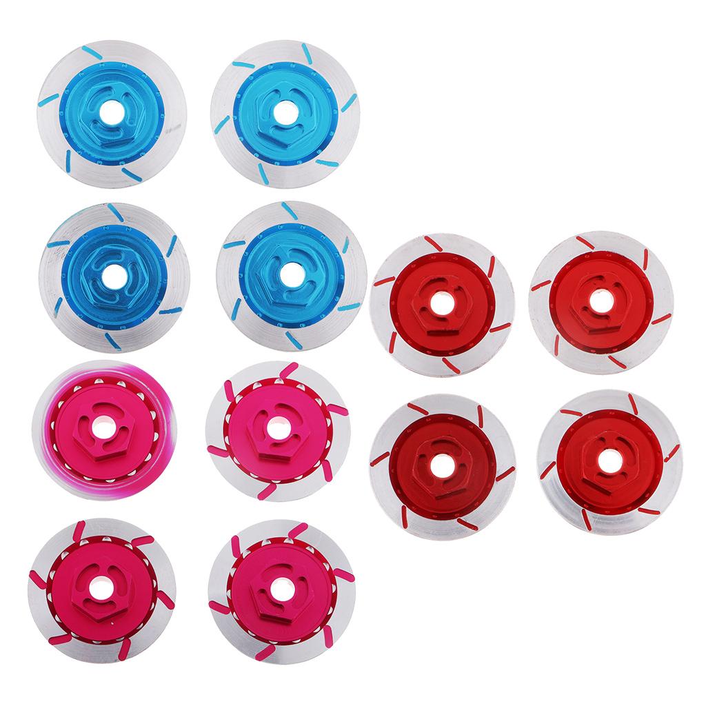 4 Pieces Alloy Wheel Rim Brake Disc for Sakura D4 CS HSP 94123 1:10 Car Blue
