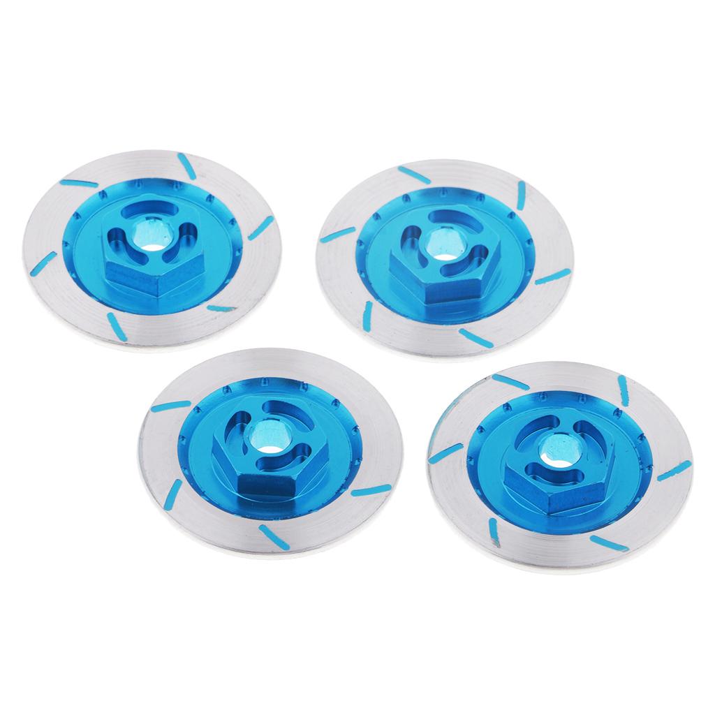 4 Pieces Alloy Wheel Rim Brake Disc for Sakura D4 CS HSP 94123 1:10 Car Blue