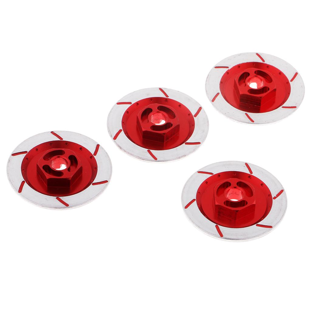 4 Pieces Alloy Wheel Rim Brake Disc for Sakura D4 CS HSP 94123 1:10 Car Red