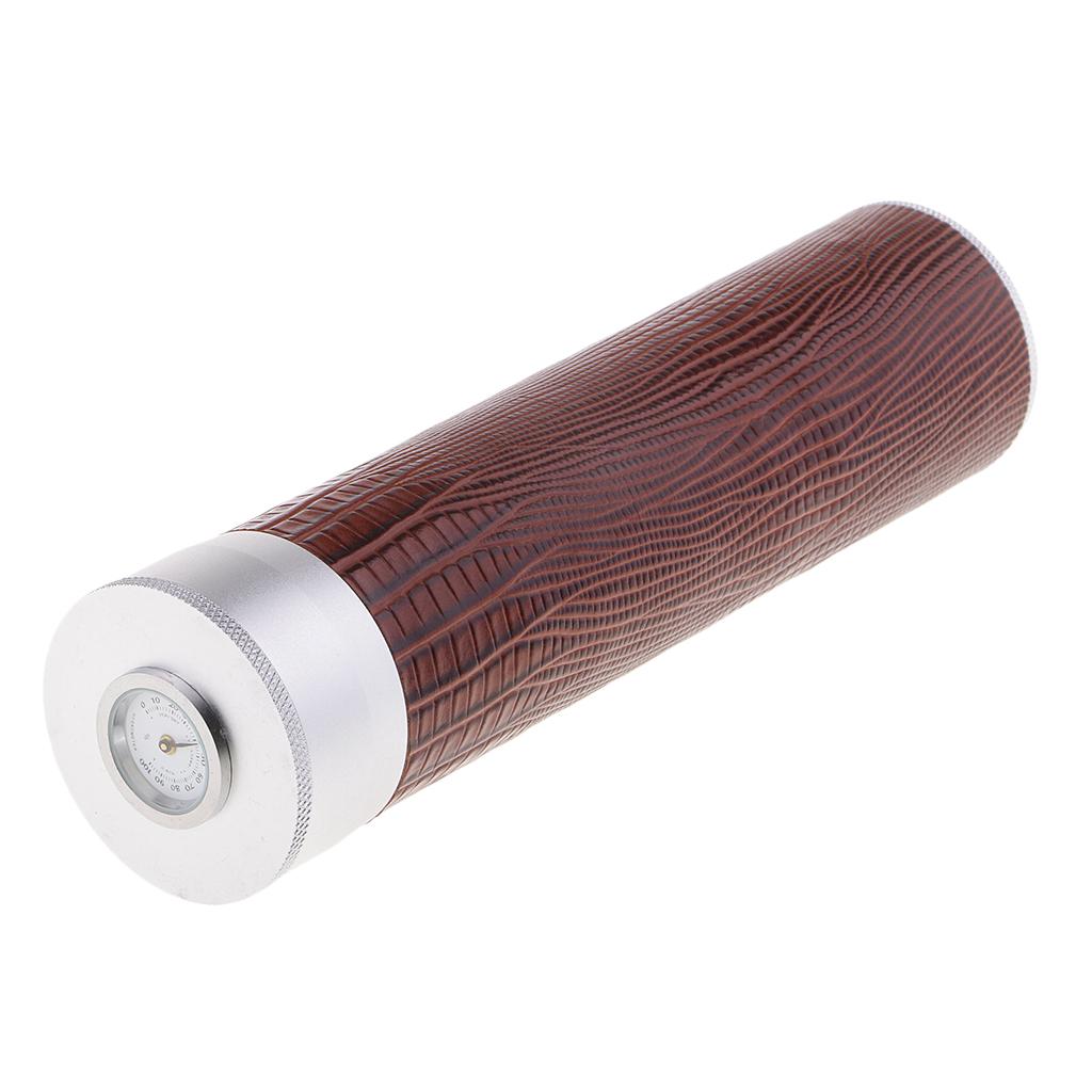 Travel Outdoor Cigar Humidor With Humidifier Hygrometer Round Box Bins Tube