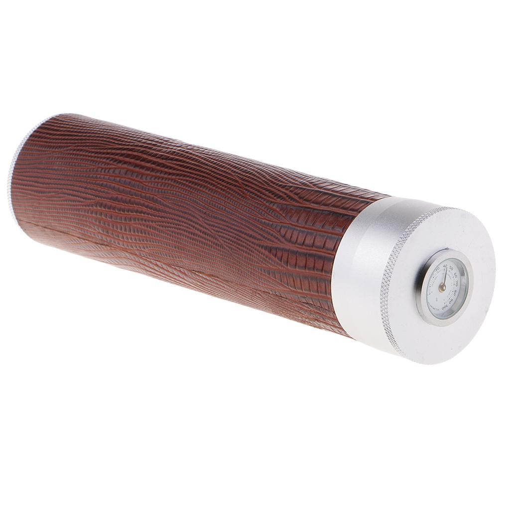Travel Outdoor Cigar Humidor With Humidifier Hygrometer Round Box Bins Tube