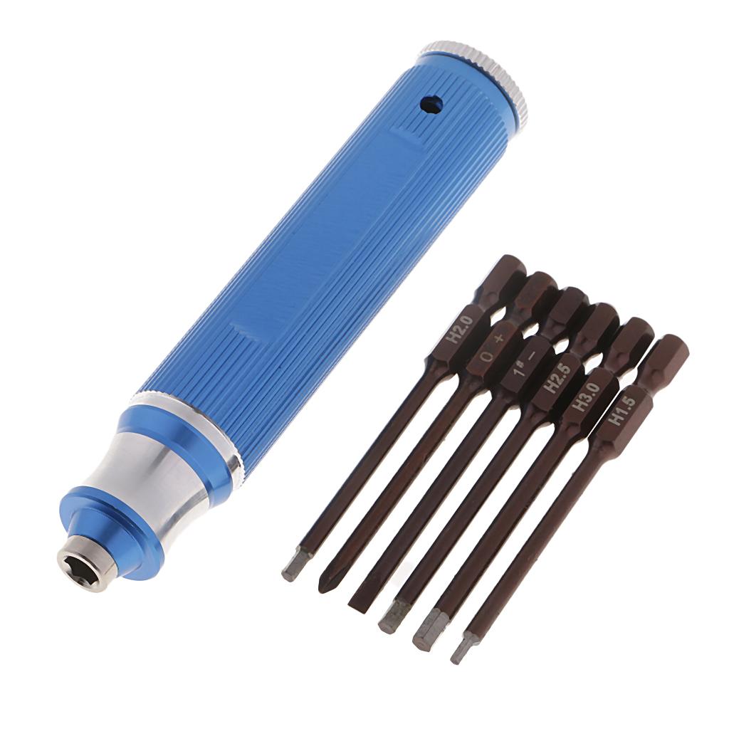 6 in 1 Multifunctional Hex Screwdriver Kit for RC Model Car Plane Boats Blue
