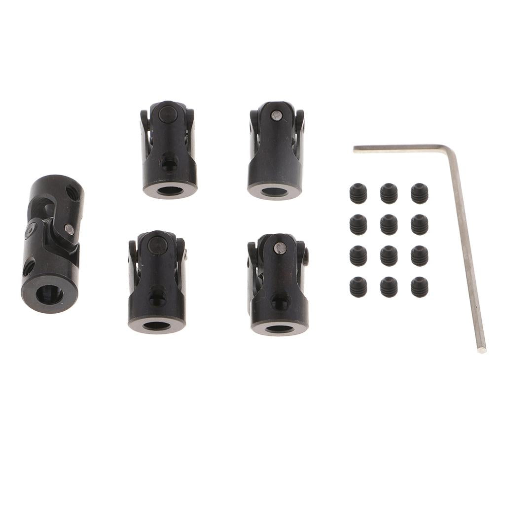 5pcs Black Motor Shaft Coupling Coupler for RC Car Boat Robot Model 4 to 4mm