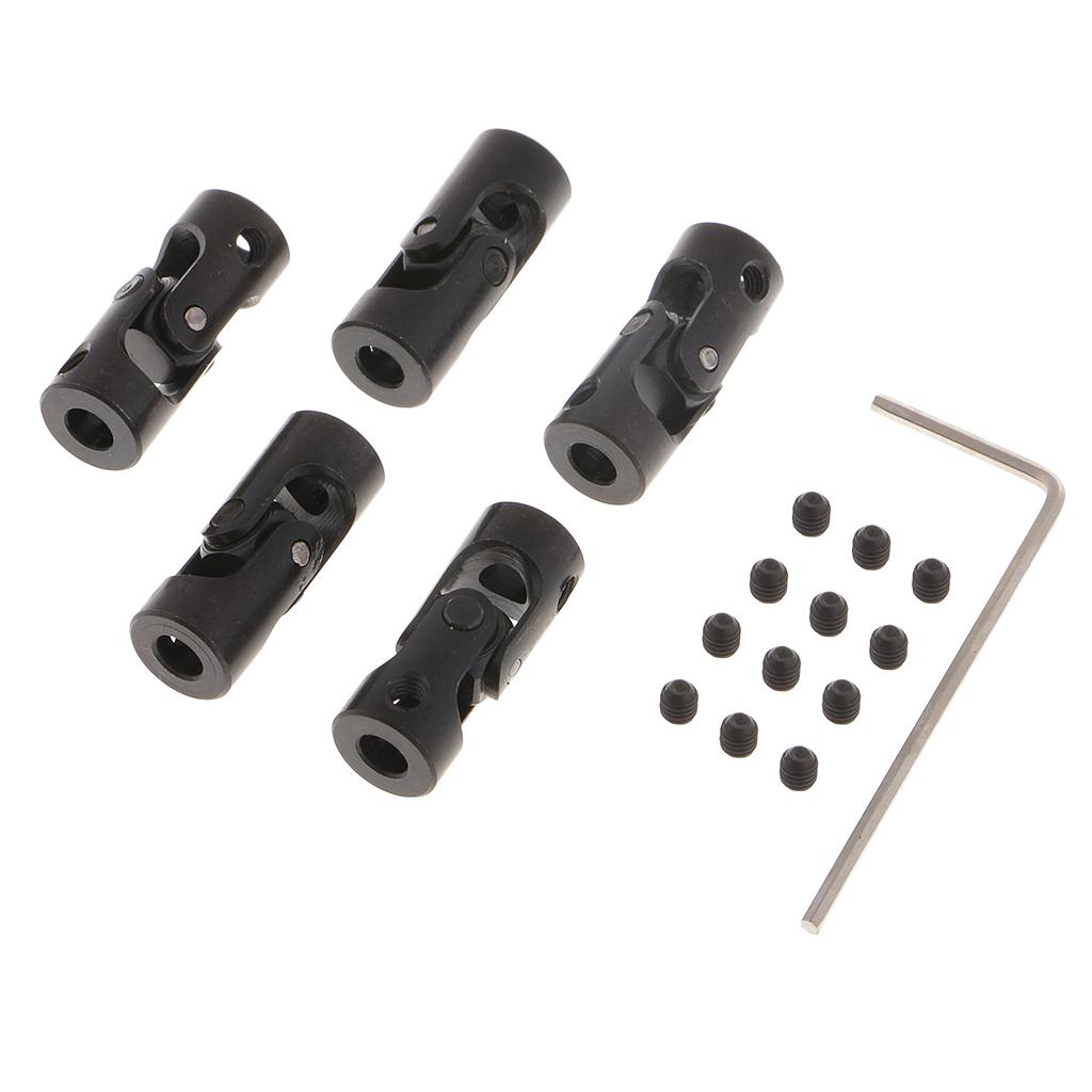 5pcs Black Motor Shaft Coupling Coupler for RC Car Boat Robot Model 4 to 4mm
