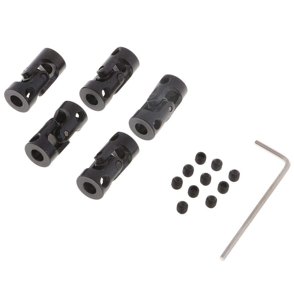 5pcs Black Motor Shaft Coupling Coupler for RC Car Boat Robot Model 5 to 5mm