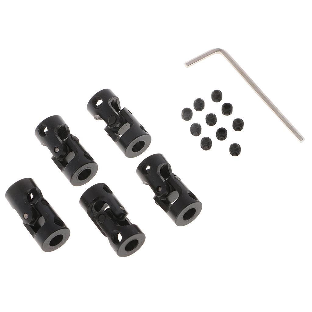 5pcs Black Motor Shaft Coupling Coupler for RC Car Boat Robot Model 5 to 5mm