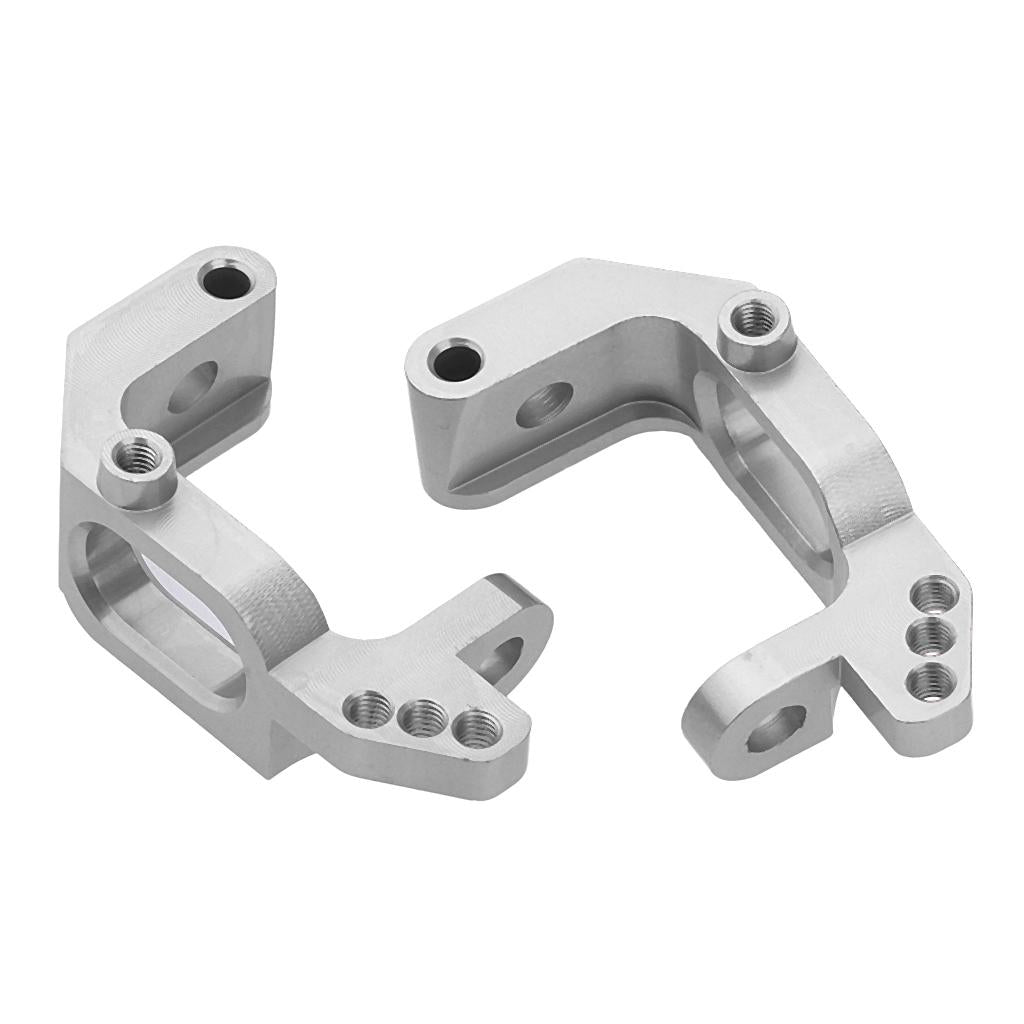 2Piece Aolly Front Hub Carrier 102210 02015 for 1/10 HSP 94123 RC Car Silver