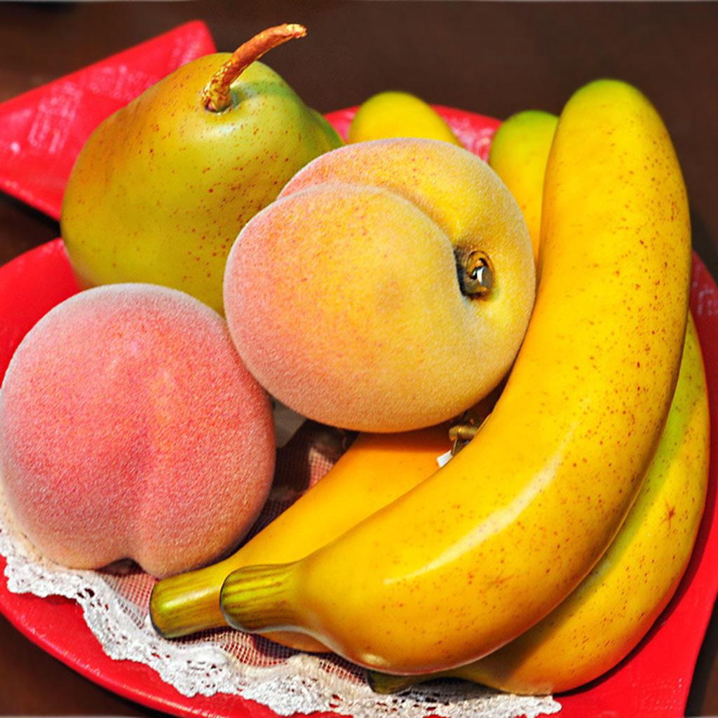 Realistic Simulation Fake Fruits Plastic Music Box Home Cabinet Decor Peach